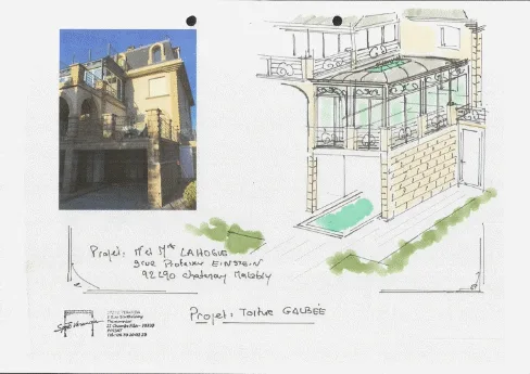 Croquis d'un projet de véranda